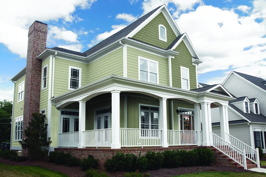 Green Siding, Trim, New Windows