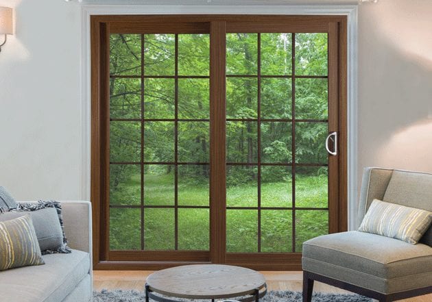 brown window with full of green view