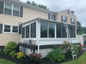 yellowish side walls with white patio rooms gallery